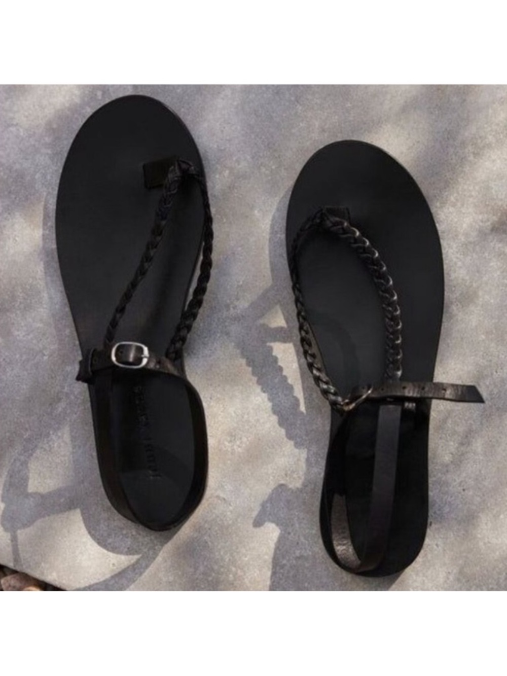 Jenni Kayne Black Leather Mila Sandal Size 40